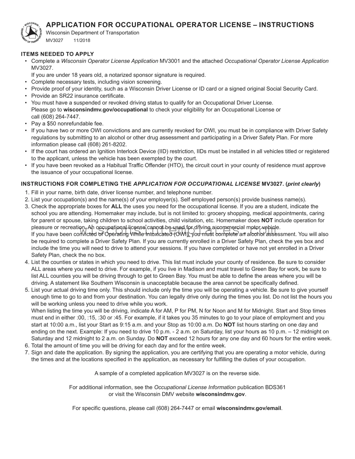 Fill Out Your Mv3027 Wisconsin Template