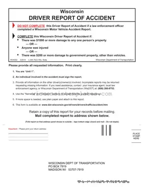 Fill Out Your Wisconsin Accident Template