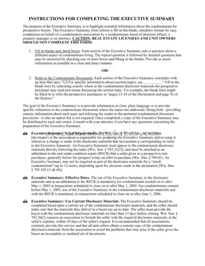 Fill Out Your Wisconsin Executive Summary Template