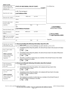 Fill Out Your Wisconsin Fa 4111 Template