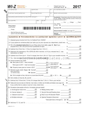 Fill Out Your Wisconsin Wi Z Template