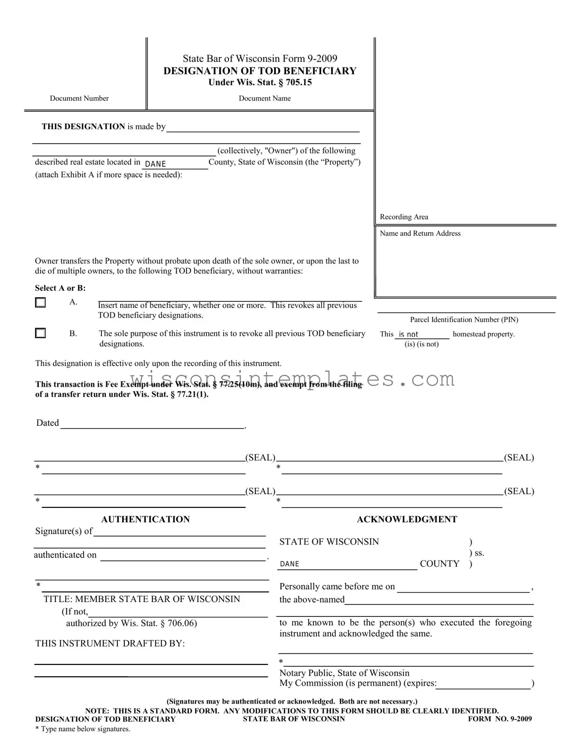Fill Out Your Wisconsin 9 Template