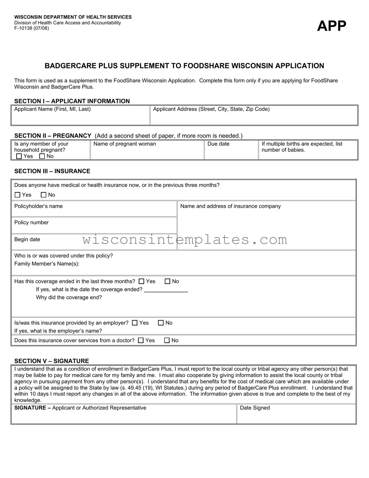 Fill Out Your Wisconsin F 10138 Template