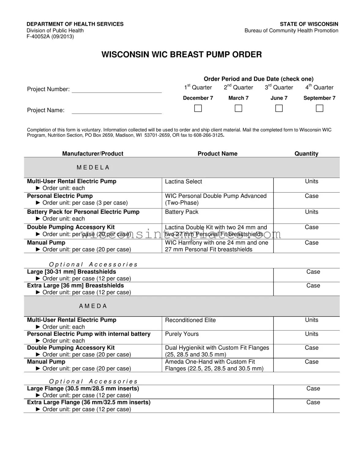 Fill Out Your Wisconsin F 40052A Template