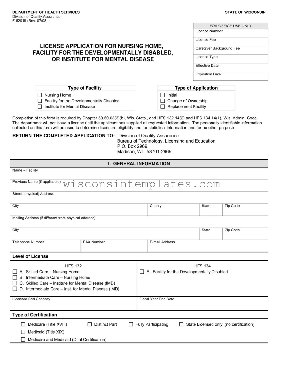 Fill Out Your Wisconsin F 62019 Template